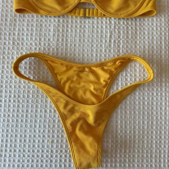Abercrombie & Fitch Yellow Ribbed Two-Piece Bikini - Picture 2 of 3